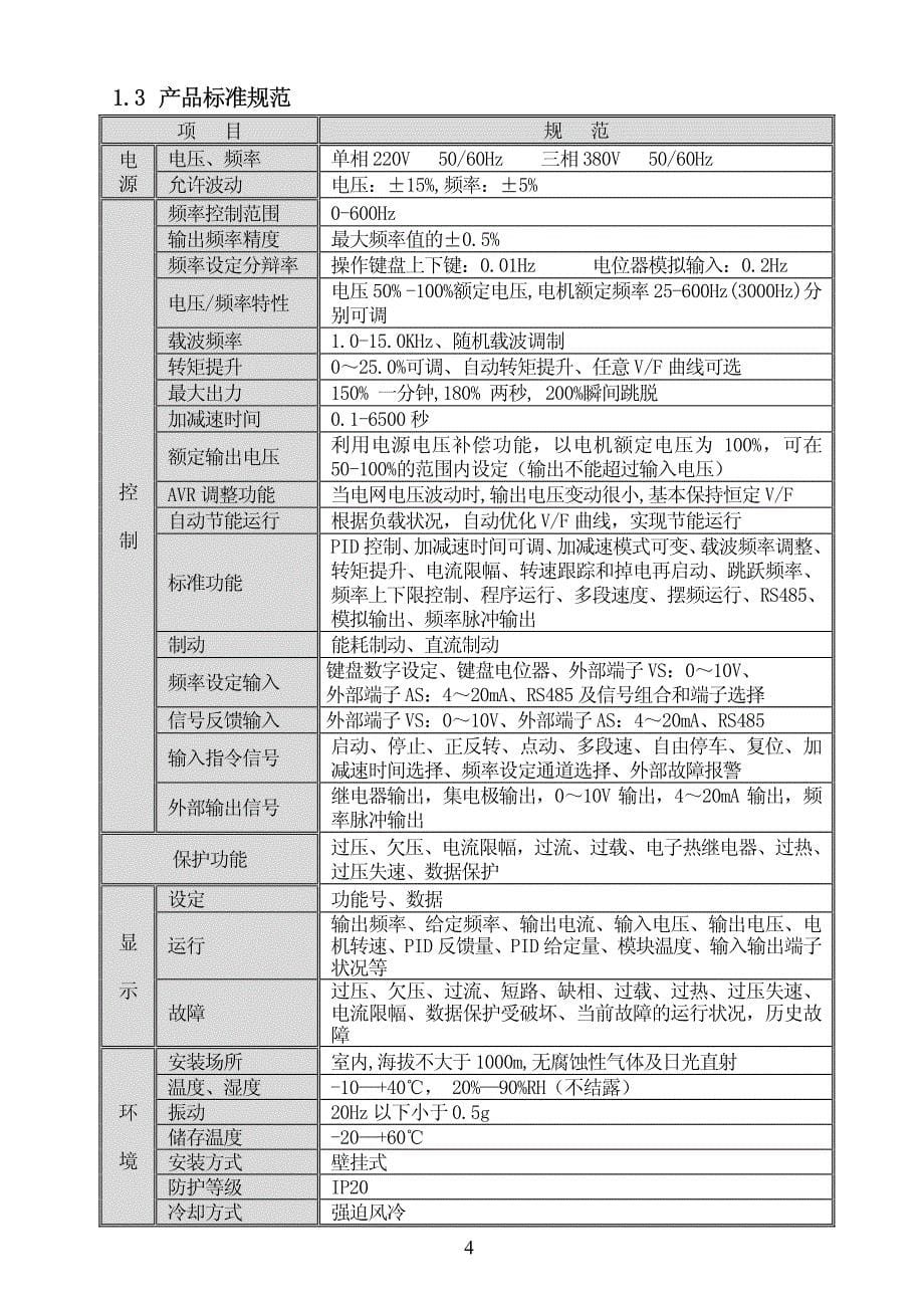 AC70E系列高性能小型变频调速器使用手册V1.2[1]_第5页