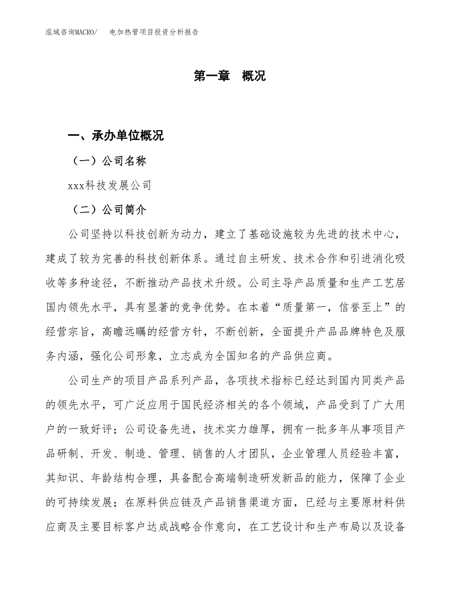 电加热管项目投资分析报告（投融资报告）.docx_第1页