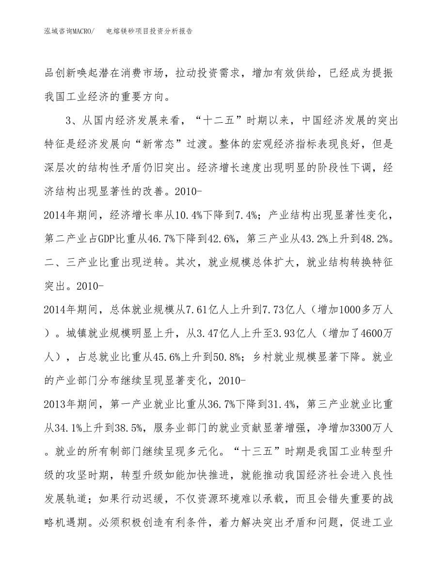 电熔镁砂项目投资分析报告（投融资报告）.docx_第5页