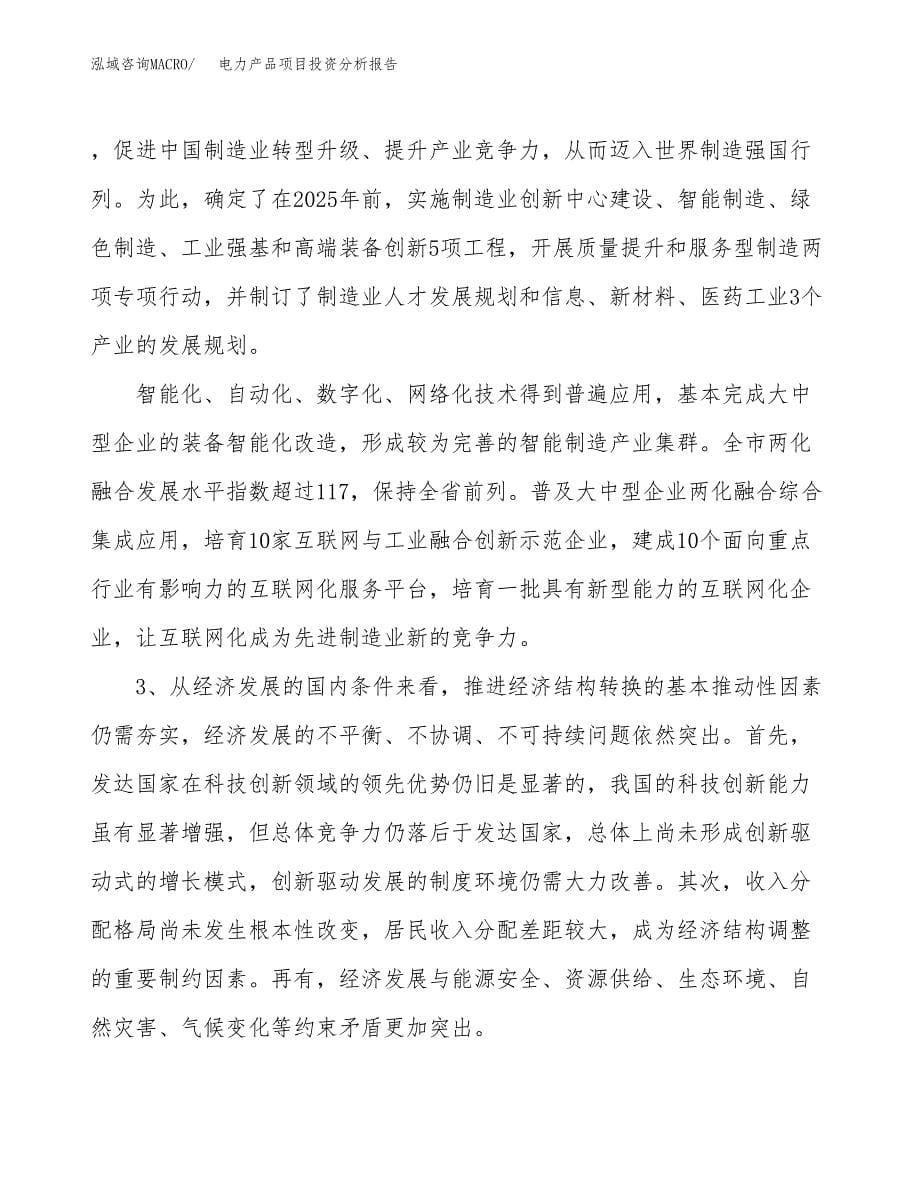 电力产品项目投资分析报告（投融资报告）.docx_第5页