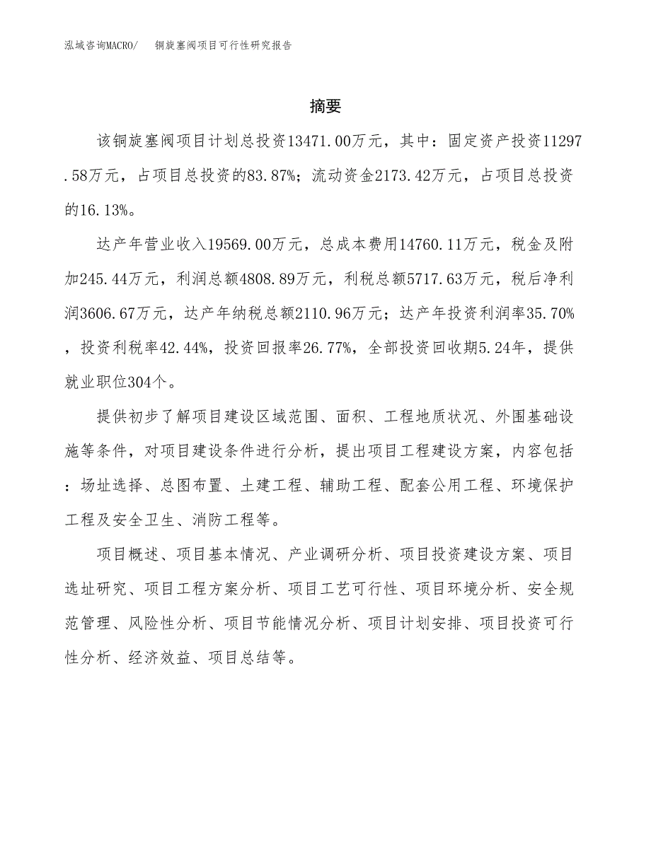 铜旋塞阀项目可行性研究报告标准模板.docx_第2页