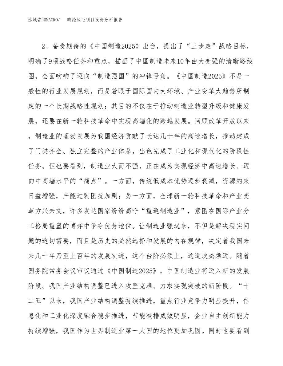 晴纶绒毛项目投资分析报告（投融资报告）.docx_第5页