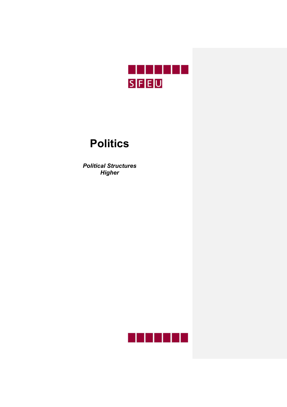 politics political structures higher - Education Scotland_第1页