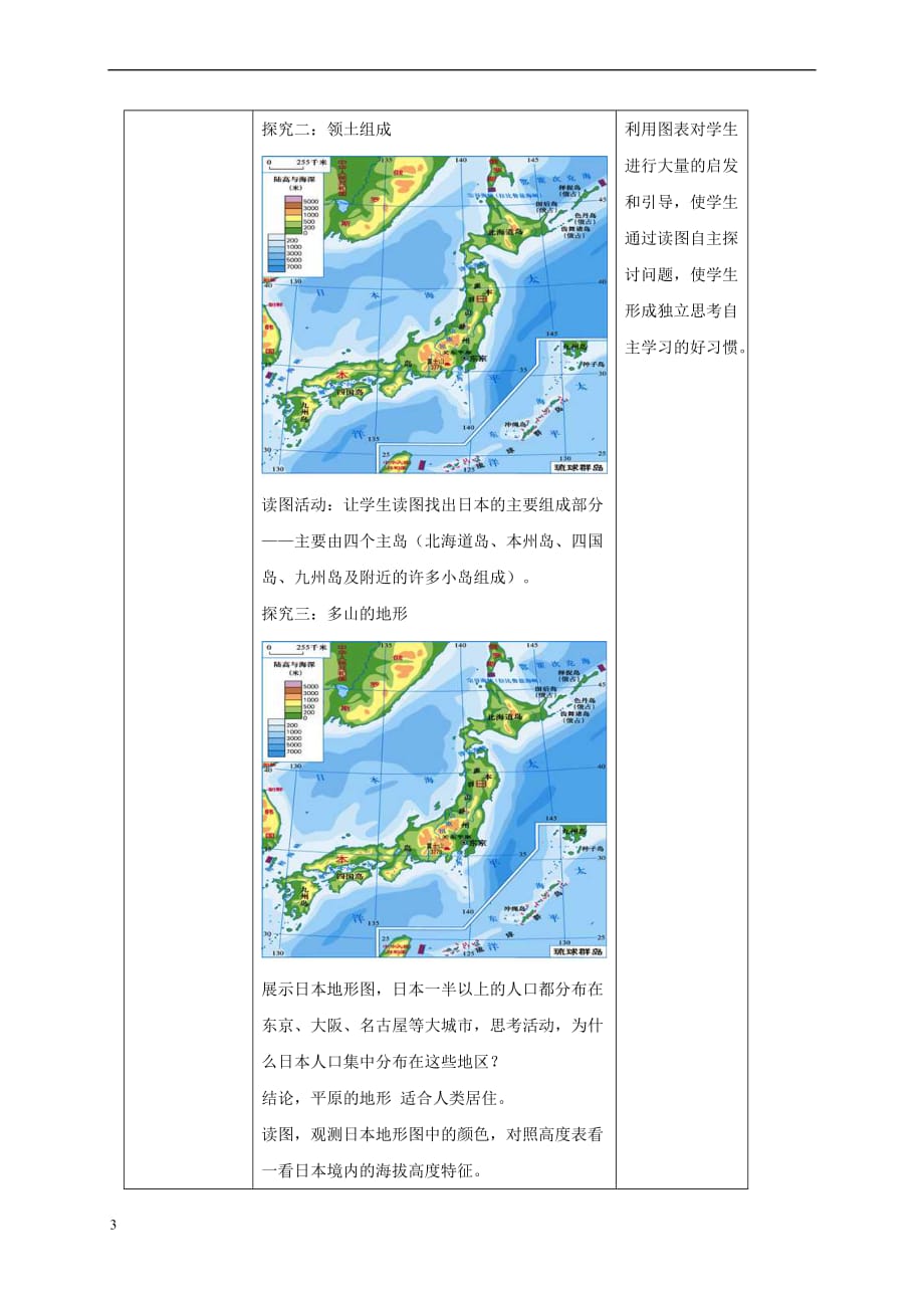 八年级地理下册7.1 日本教案1 中图版_第3页