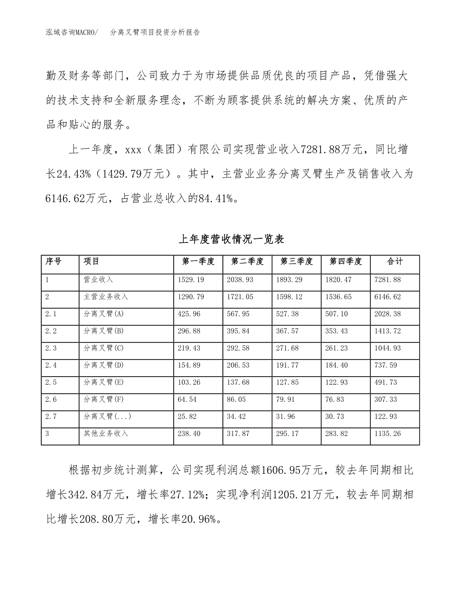 分离叉臂项目投资分析报告（投融资报告）.docx_第2页