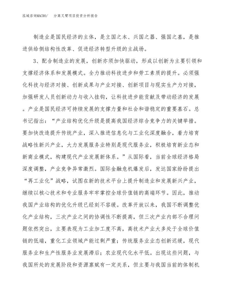 分离叉臂项目投资分析报告（投融资报告）.docx_第5页