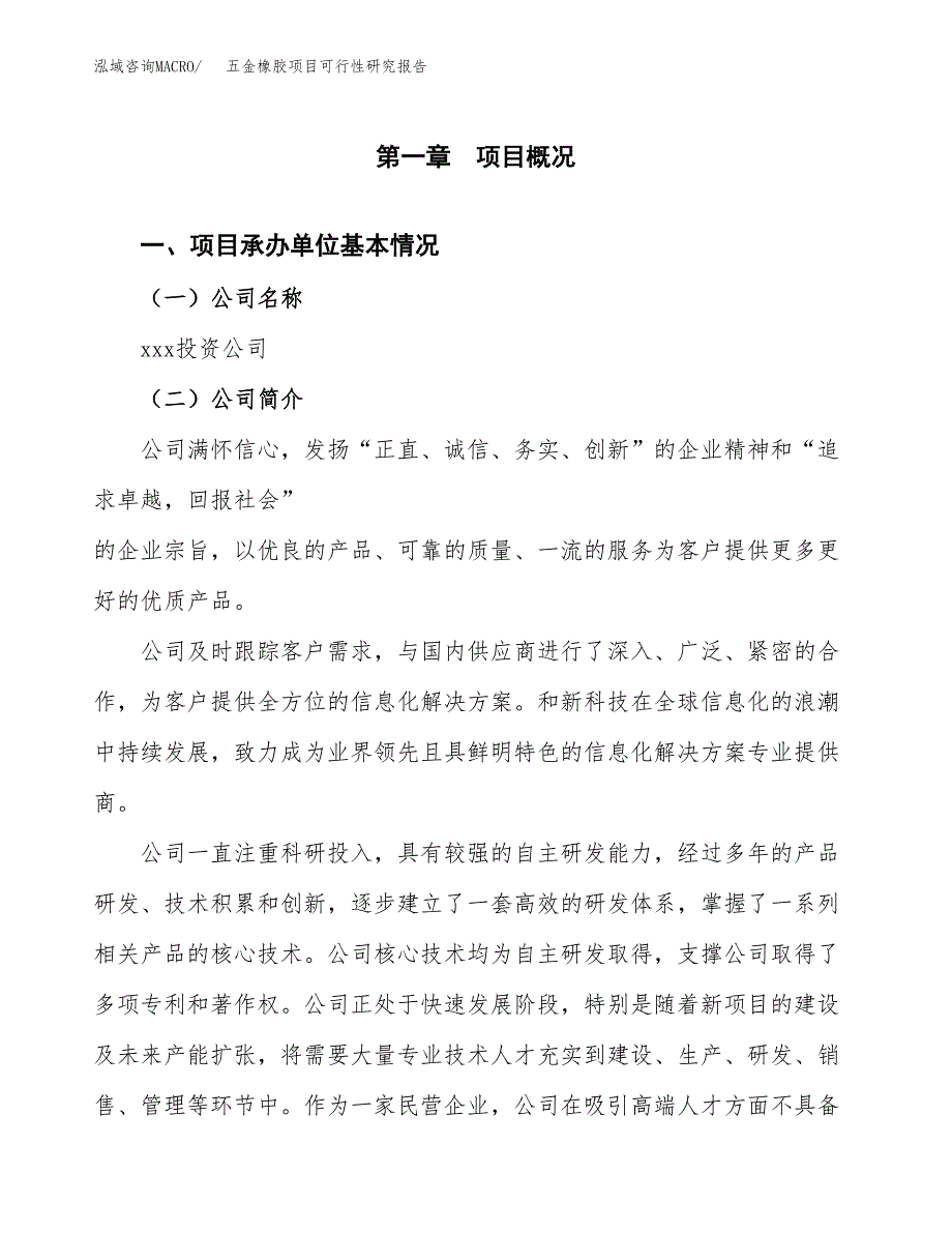 五金橡胶项目可行性研究报告标准模板.docx_第4页