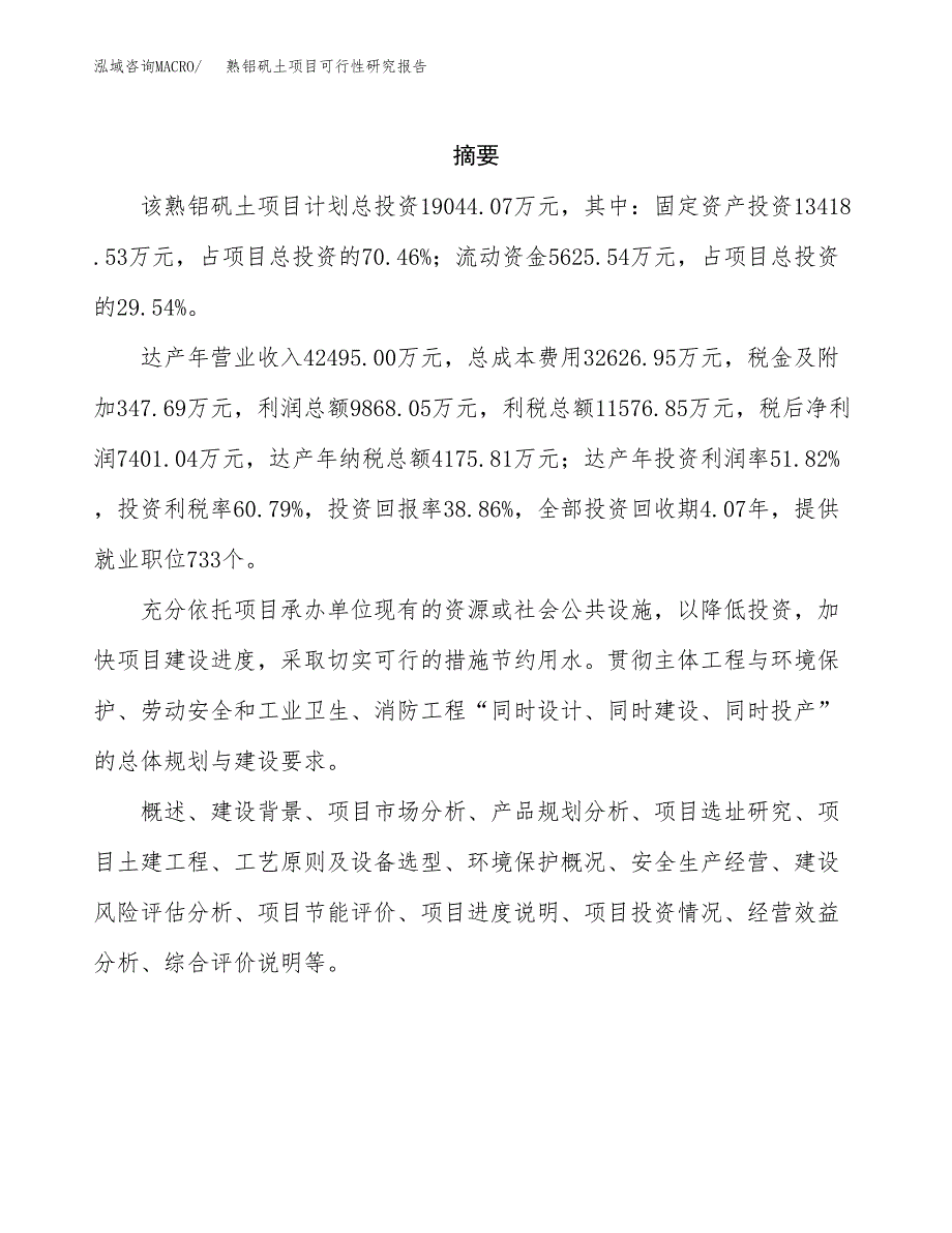 熟铝矾土项目可行性研究报告标准模板.docx_第2页