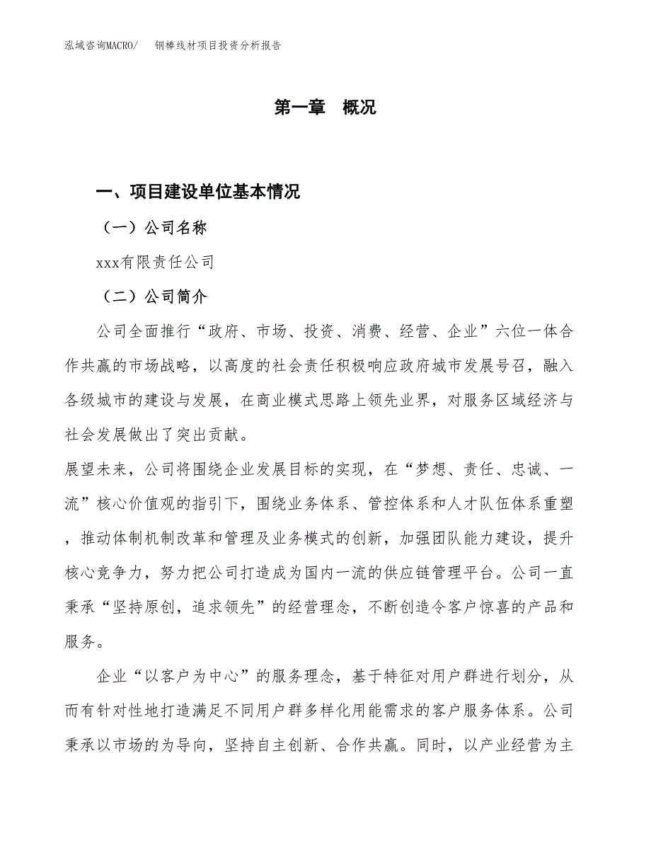 钢棒线材项目投资分析报告（投融资报告）.docx_第1页