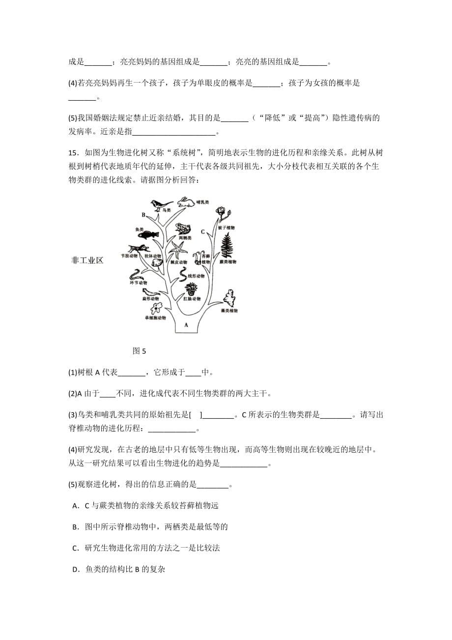 2020浙教版-科学九年级下册第二学期期中测试（二）_第5页