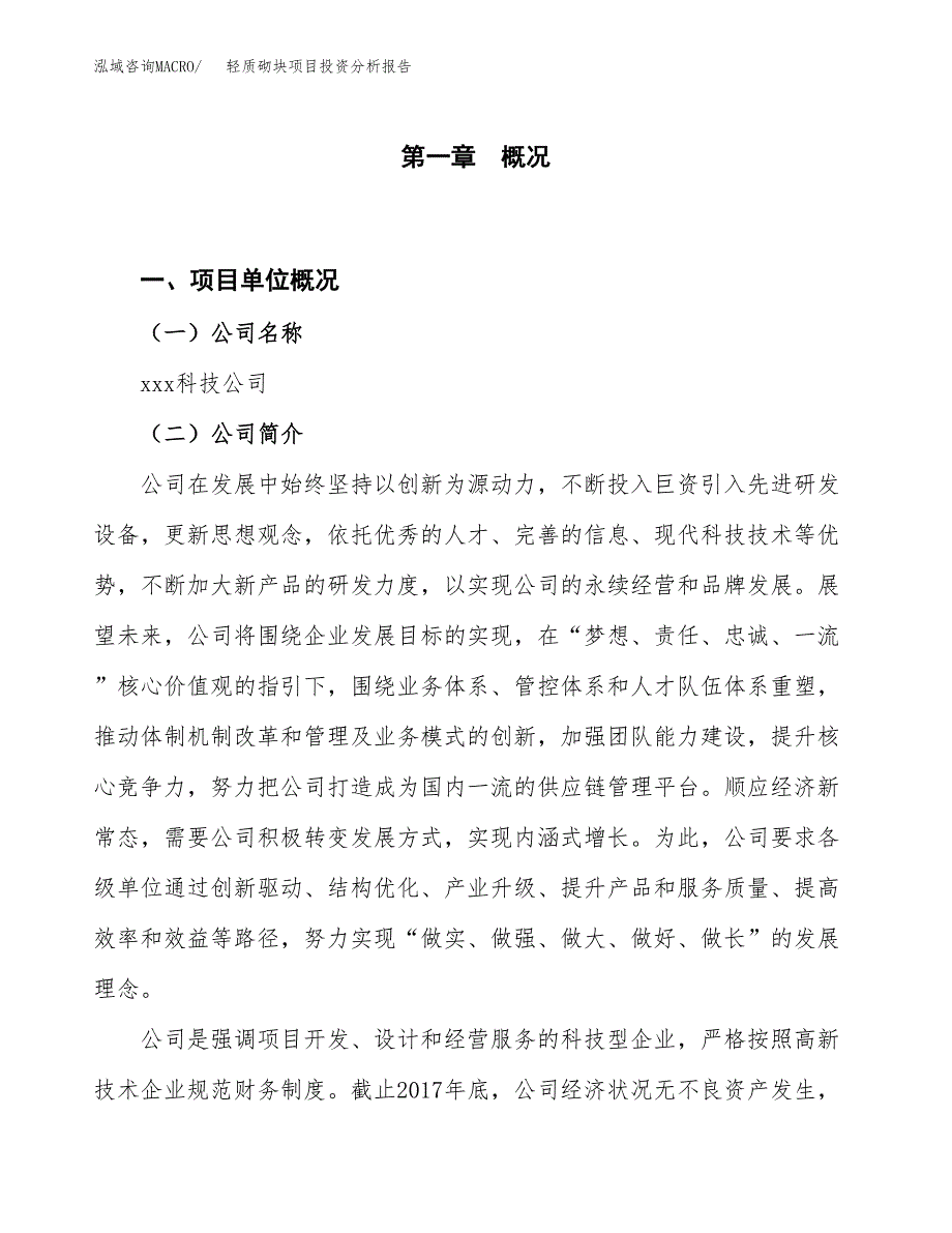 轻质砌块项目投资分析报告（投融资报告）.docx_第1页