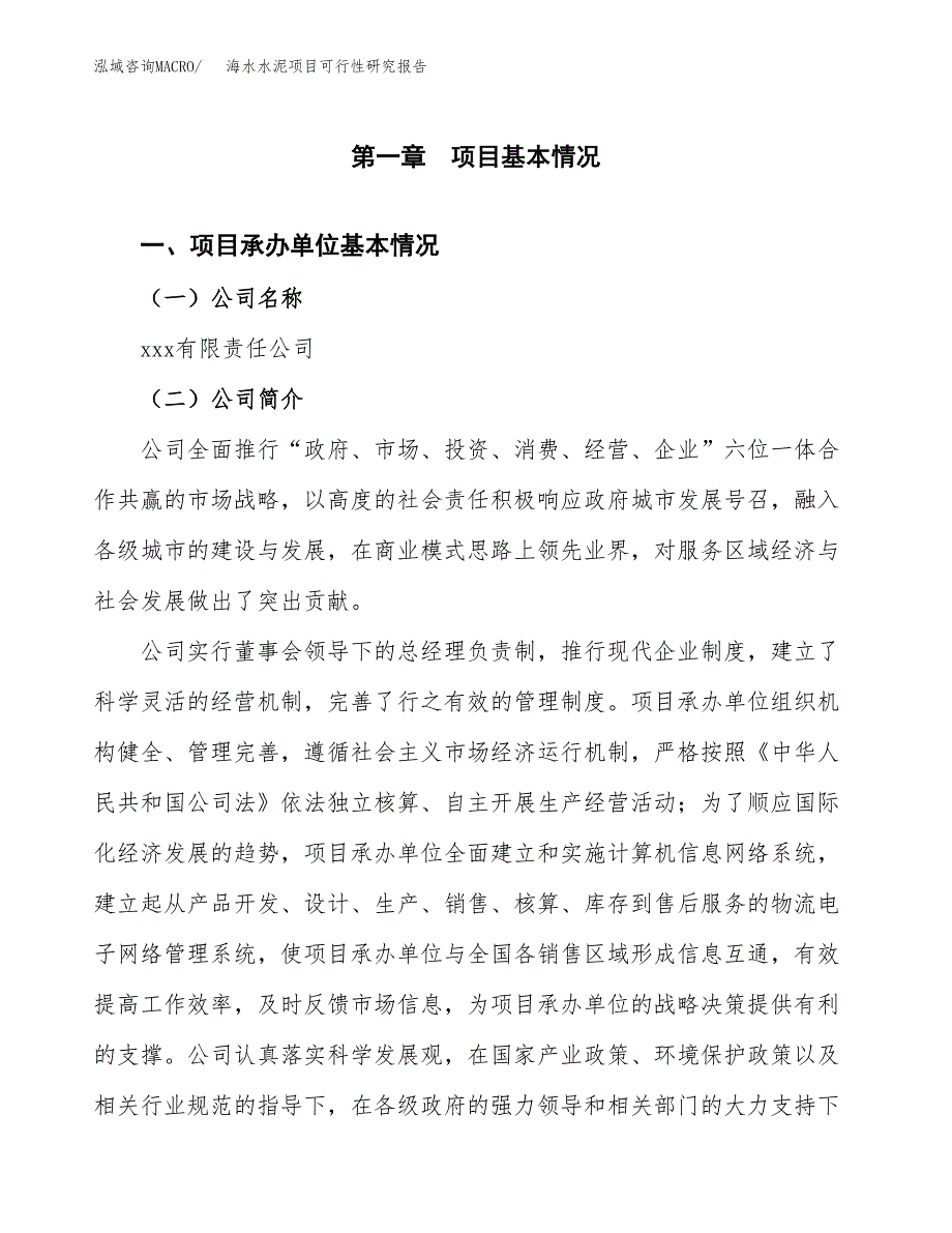 海水水泥项目可行性研究报告标准模板.docx_第4页