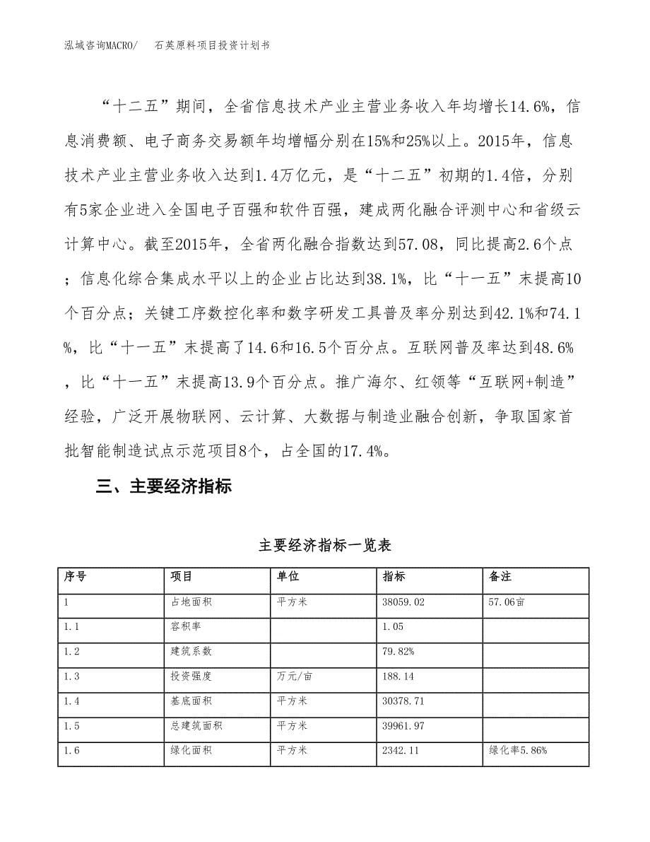 石英原料项目投资计划书(融资报告).docx_第5页