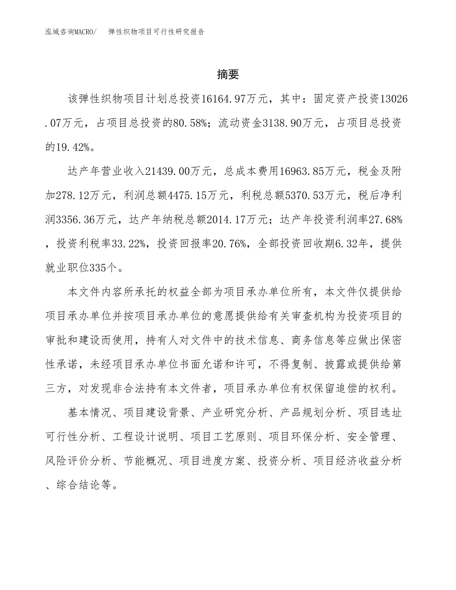 弹性织物项目可行性研究报告标准模板.docx_第2页