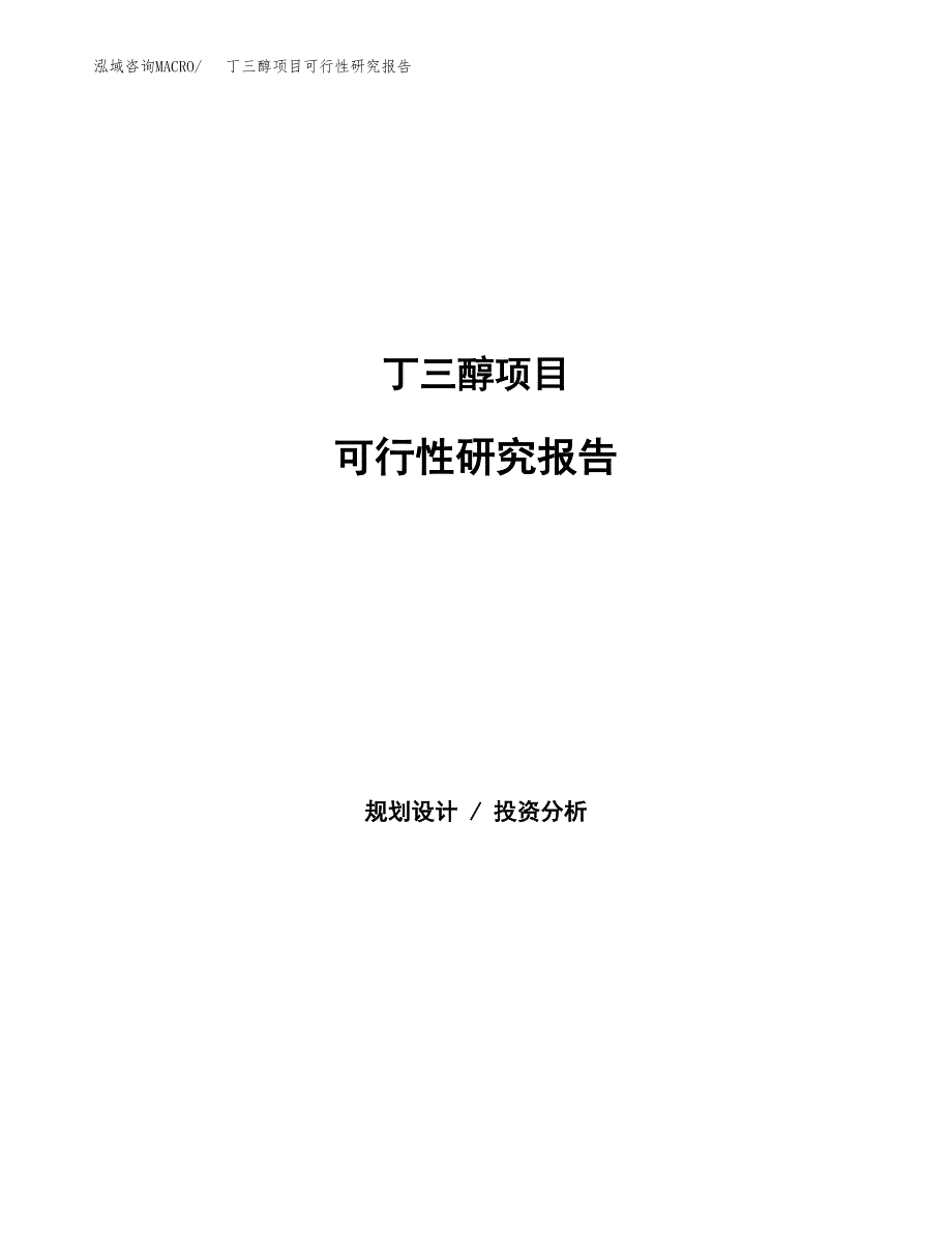 丁三醇项目可行性研究报告标准模板.docx_第1页