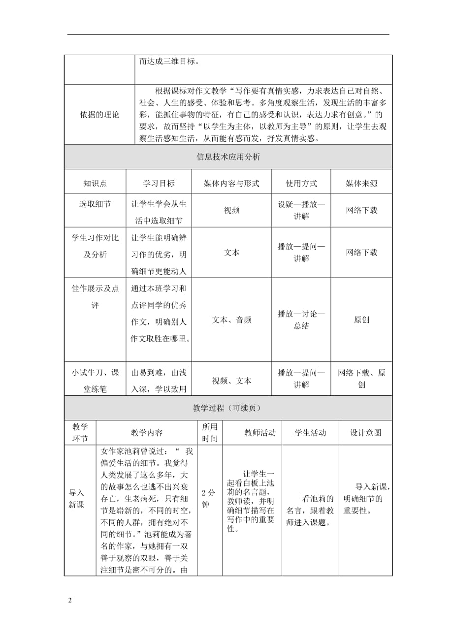 九年级语文下册 写作《于细微处做文章让文章瞬间传情》教案 新人教版_第2页