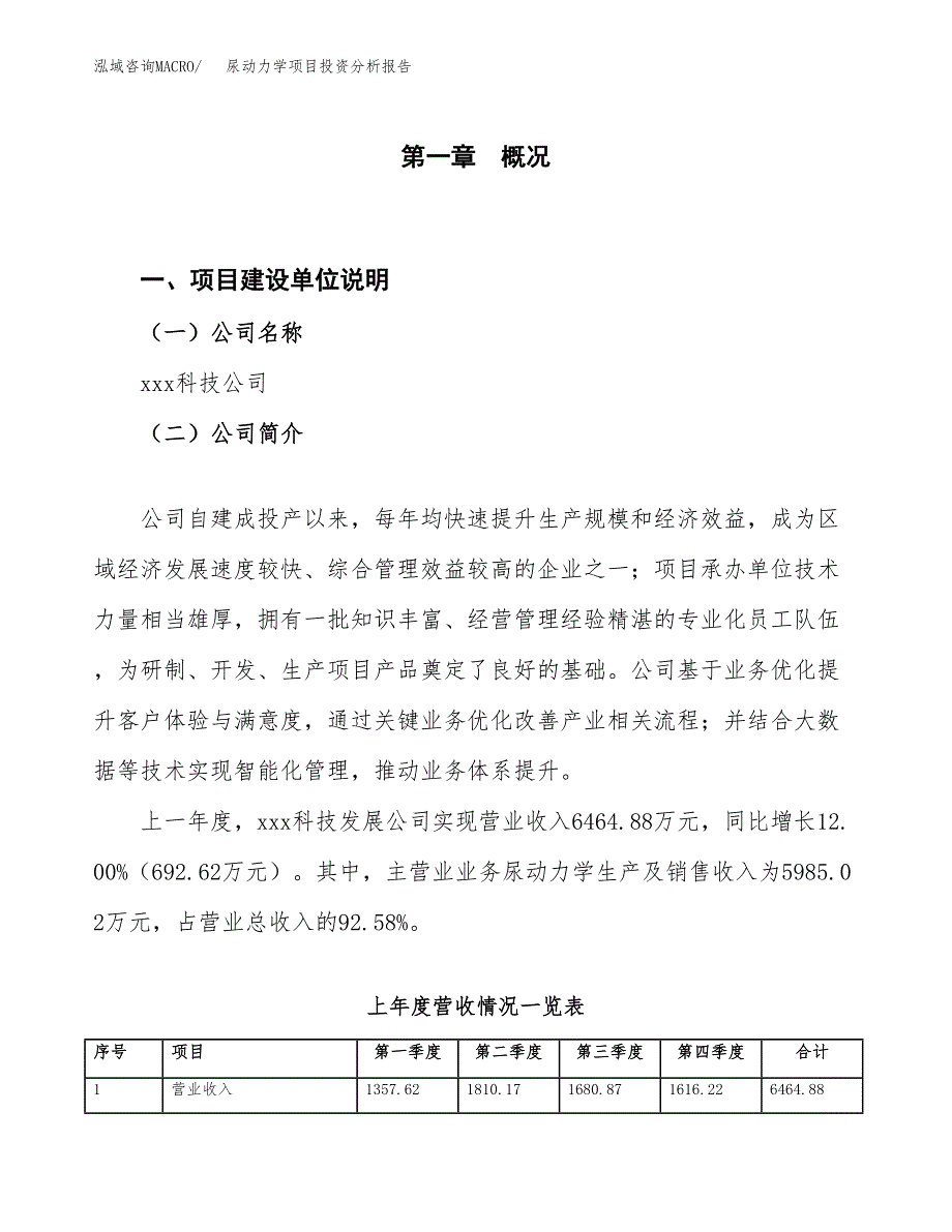 尿动力学项目投资分析报告（投融资报告）.docx_第1页