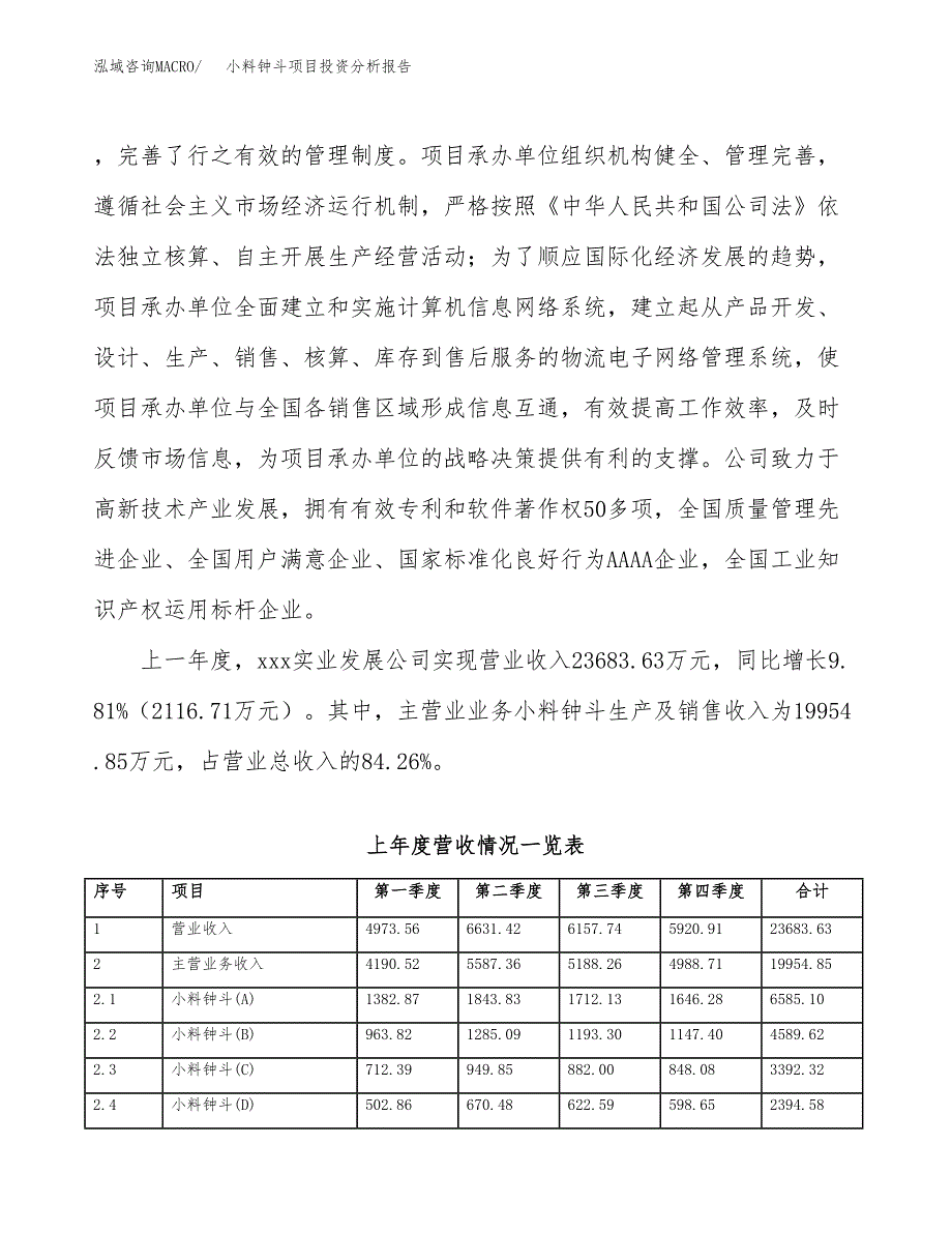 小料钟斗项目投资分析报告（投融资报告）.docx_第2页