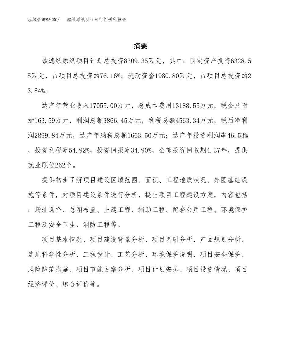 滤纸原纸项目可行性研究报告标准模板.docx_第2页