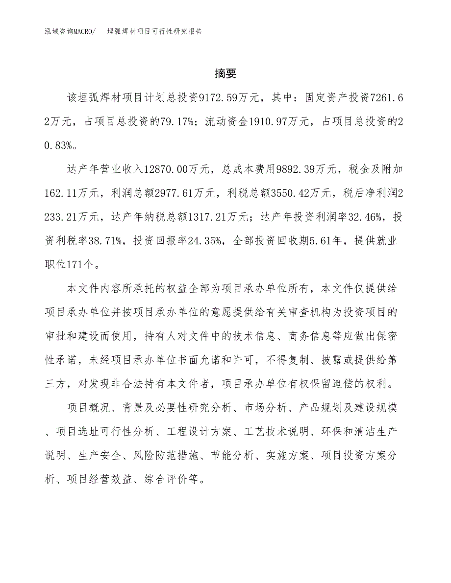 埋弧焊材项目可行性研究报告标准模板.docx_第2页