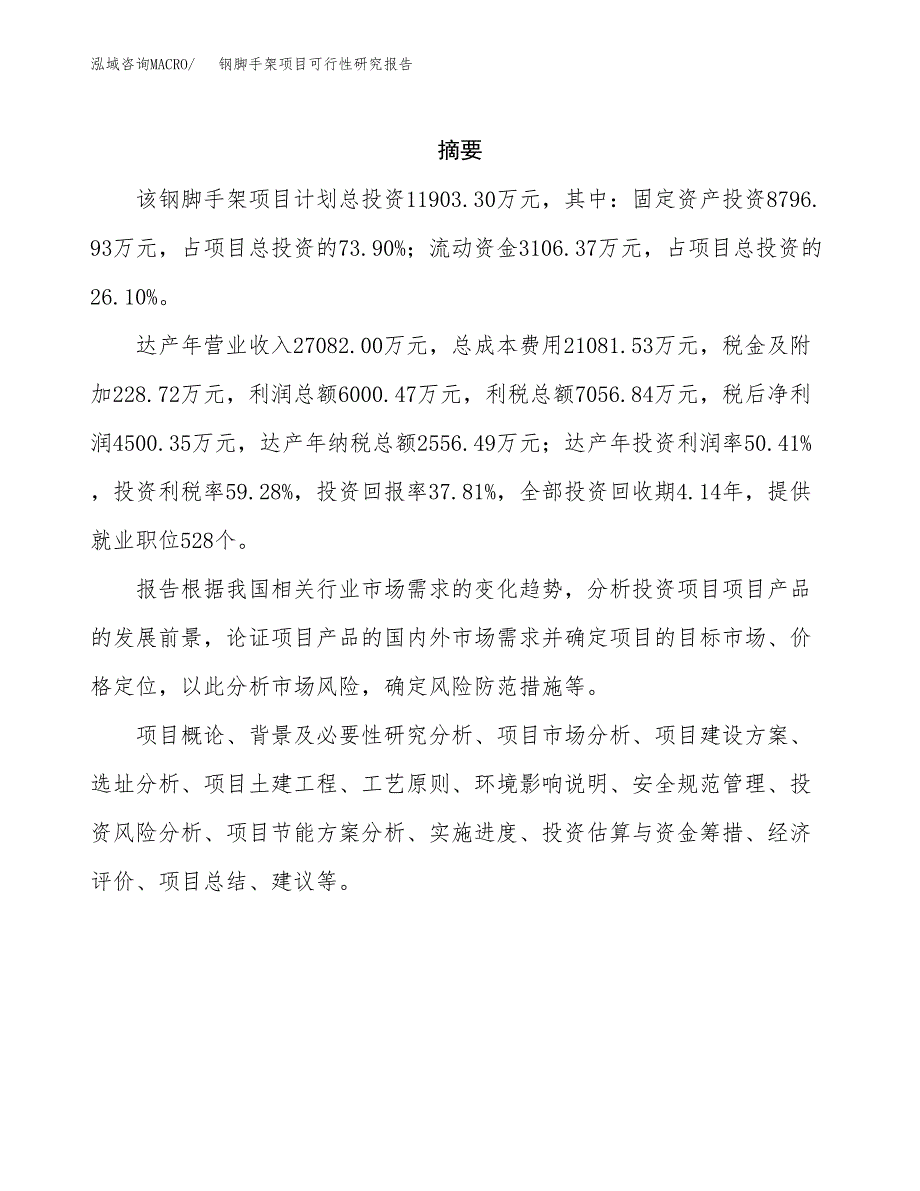 钢脚手架项目可行性研究报告标准模板.docx_第2页