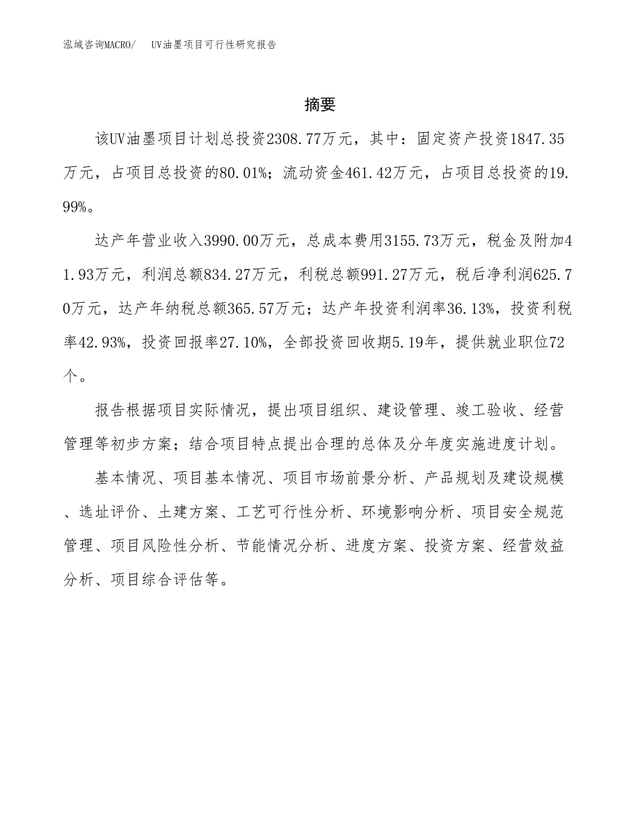 UV油墨项目可行性研究报告标准模板.docx_第2页