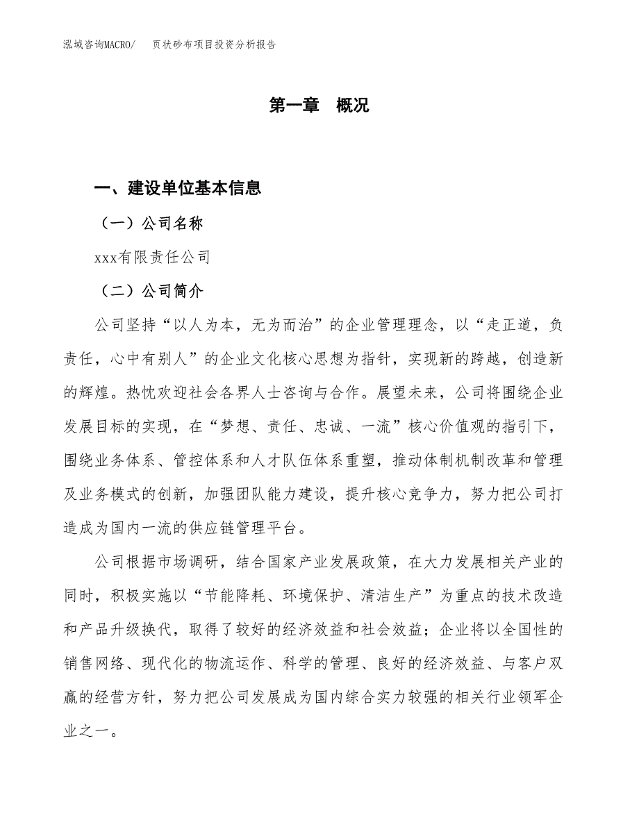 页状砂布项目投资分析报告（投融资报告）.docx_第1页