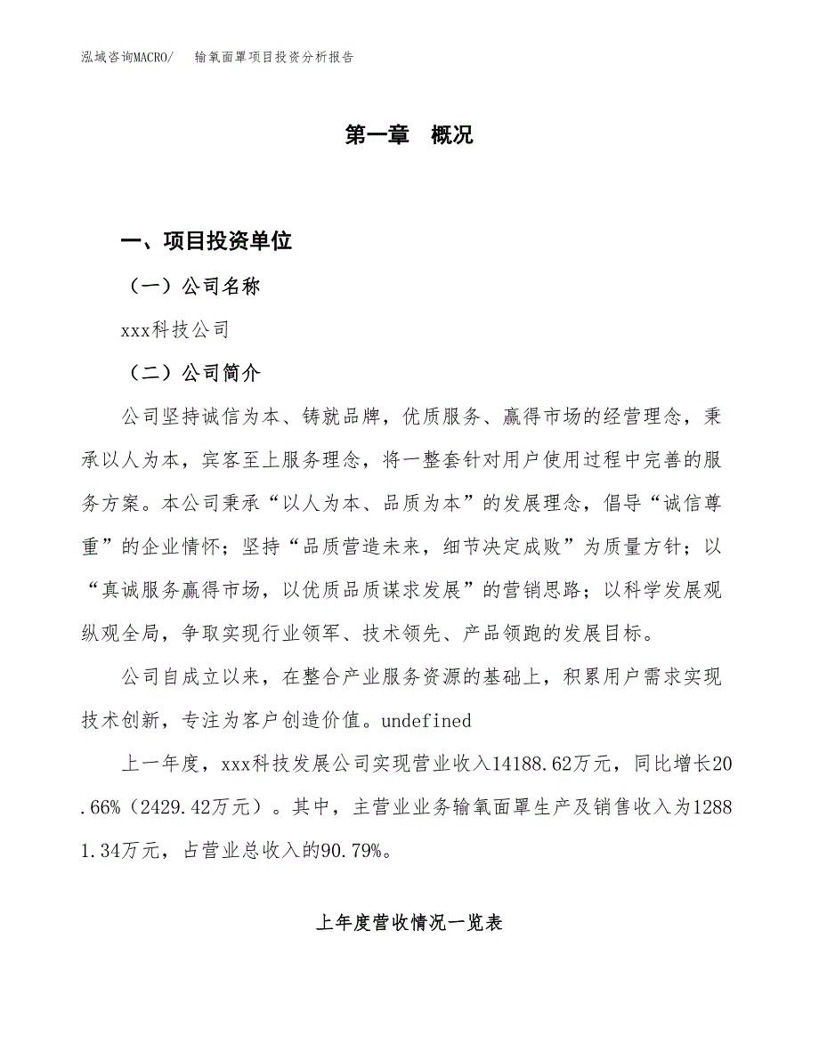 输氧面罩项目投资分析报告（投融资报告）.docx_第1页