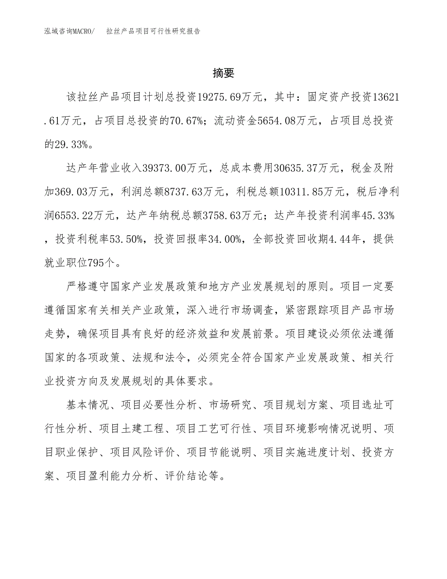 拉丝产品项目可行性研究报告标准模板.docx_第2页