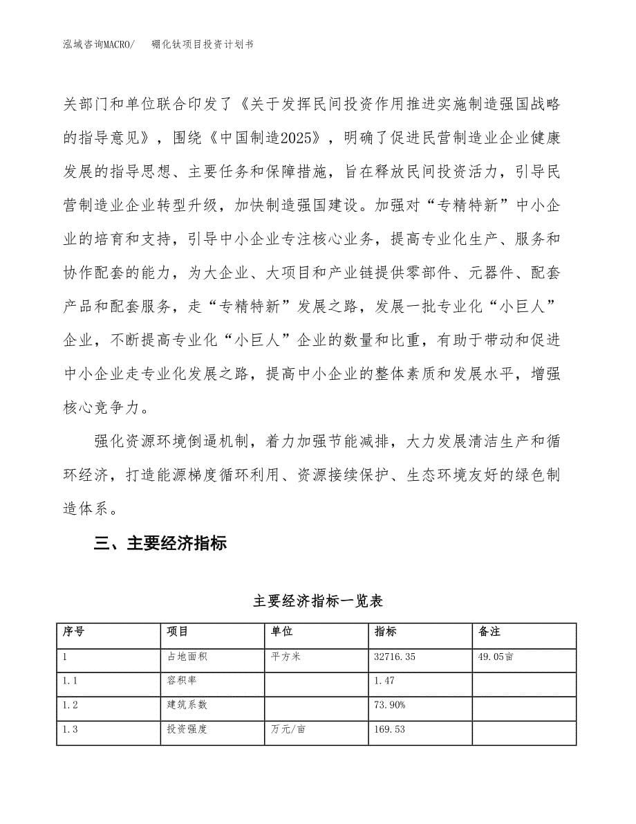 硼化钛项目投资计划书(融资报告).docx_第5页