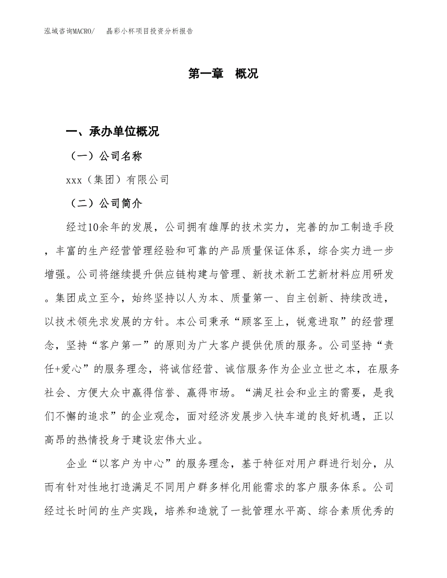 晶彩小杯项目投资分析报告（投融资报告）.docx_第1页