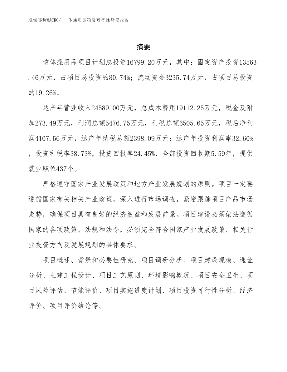 体操用品项目可行性研究报告标准模板.docx_第2页