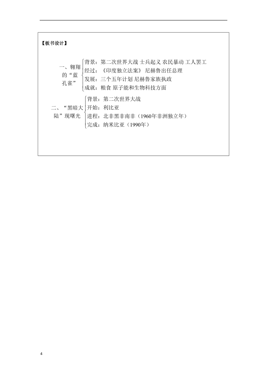 九年级历史下册第三单元 两极下的竞争 第14课 殖民废墟上的重建教案 北师大版_第4页