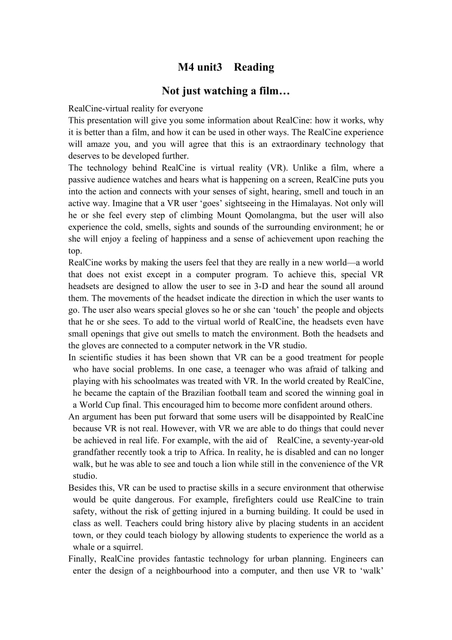 牛津版 高中英语 电子课本 模块四M4U3_第1页