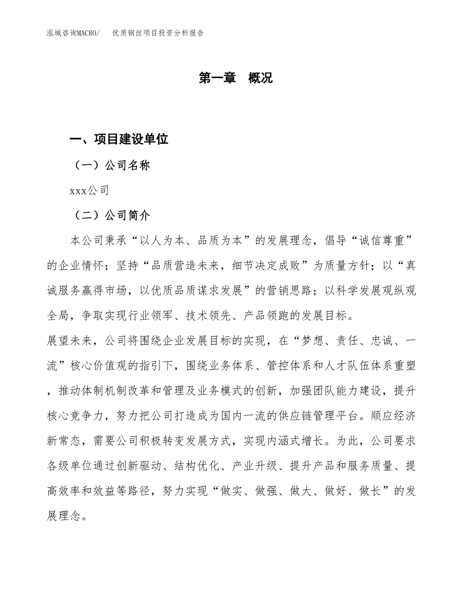 优质钢丝项目投资分析报告（投融资报告）.docx_第1页