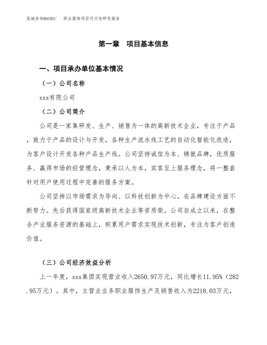 职业服饰项目可行性研究报告标准模板.docx_第4页