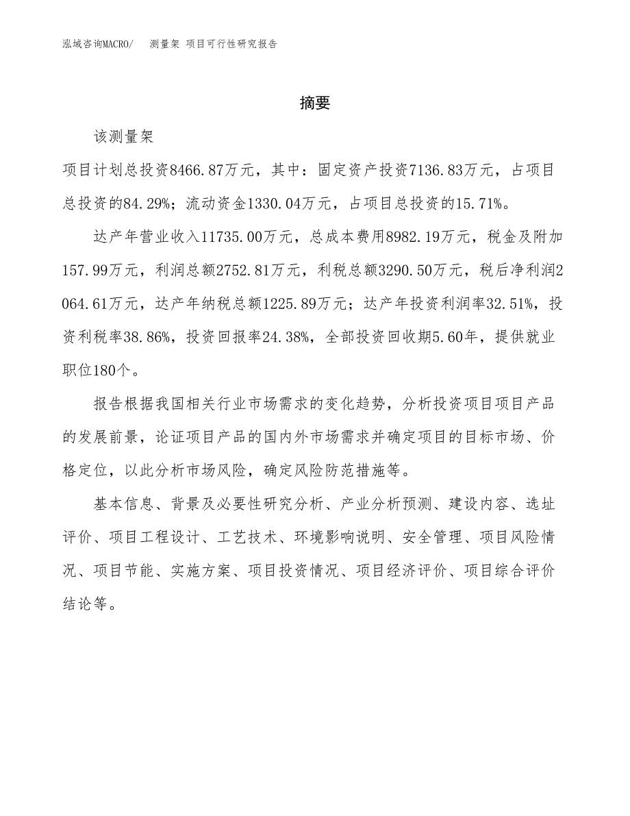 测量架 项目可行性研究报告标准模板.docx_第2页