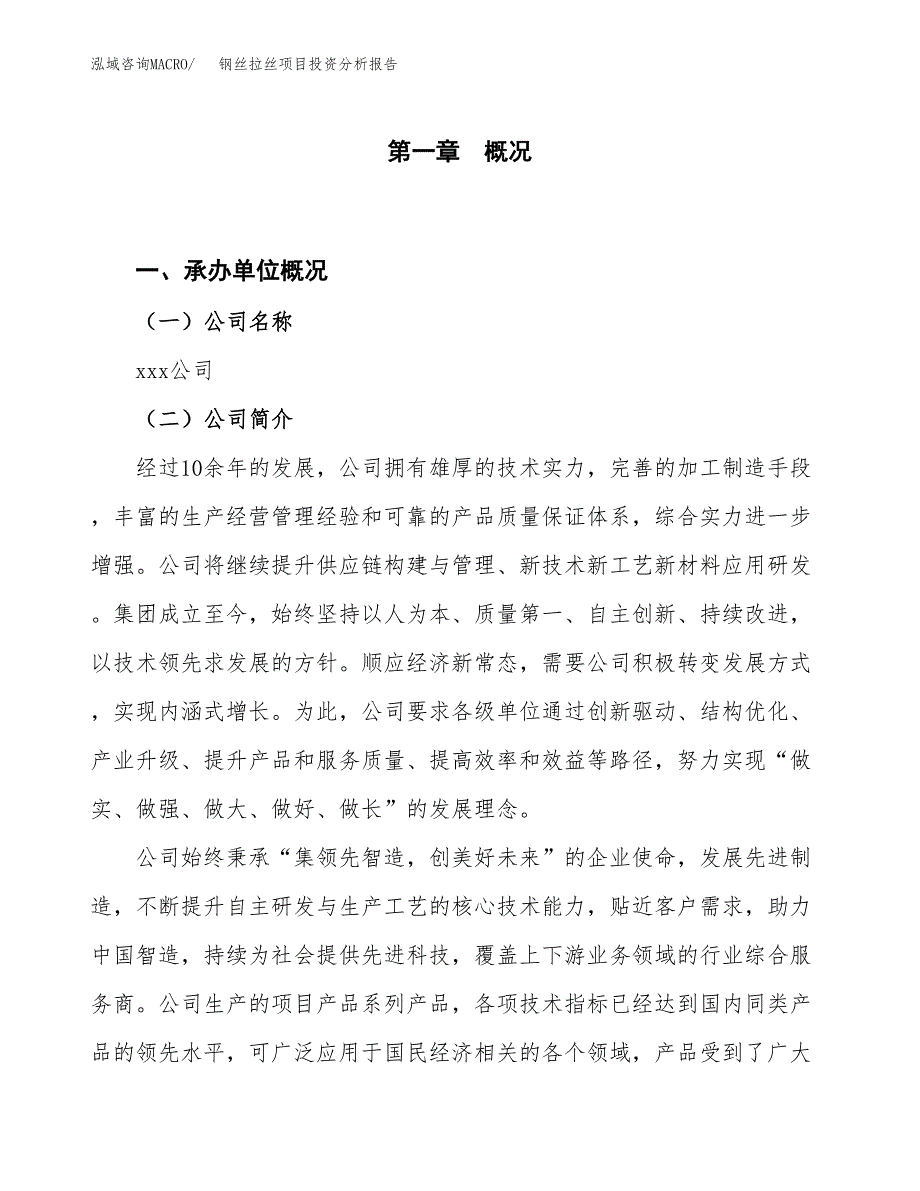 钢丝拉丝项目投资分析报告（投融资报告）.docx_第1页