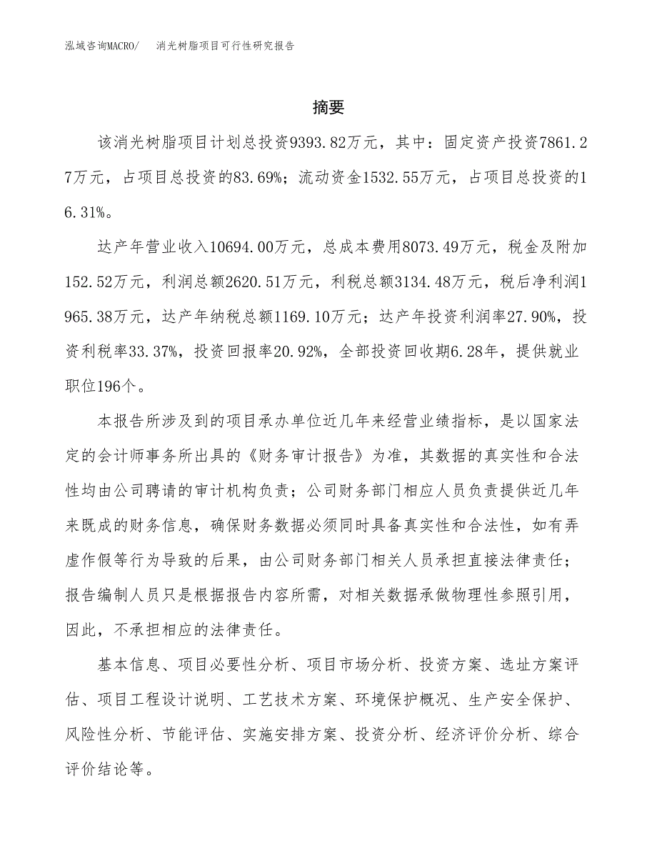 消光树脂项目可行性研究报告标准模板.docx_第2页