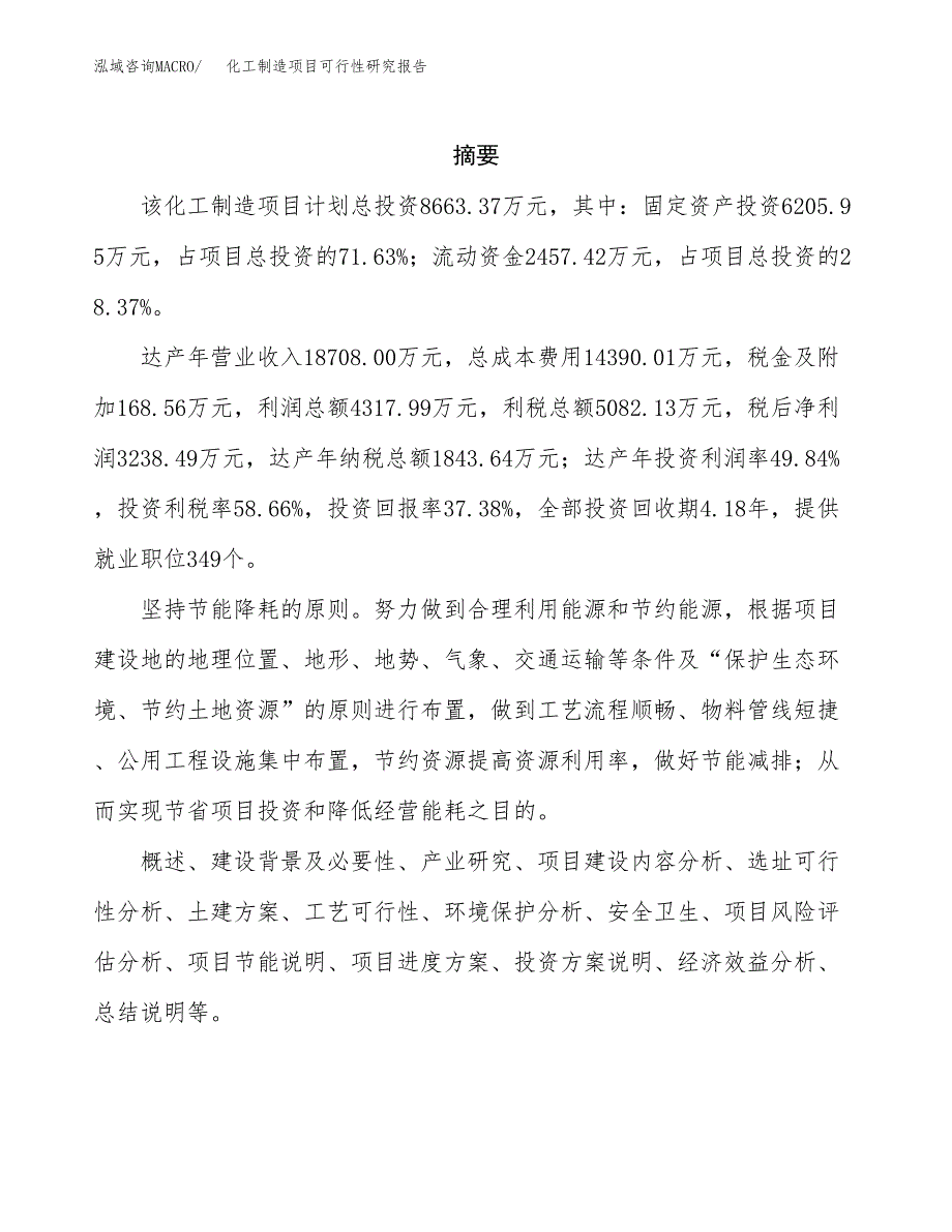 化工制造项目可行性研究报告标准模板.docx_第2页