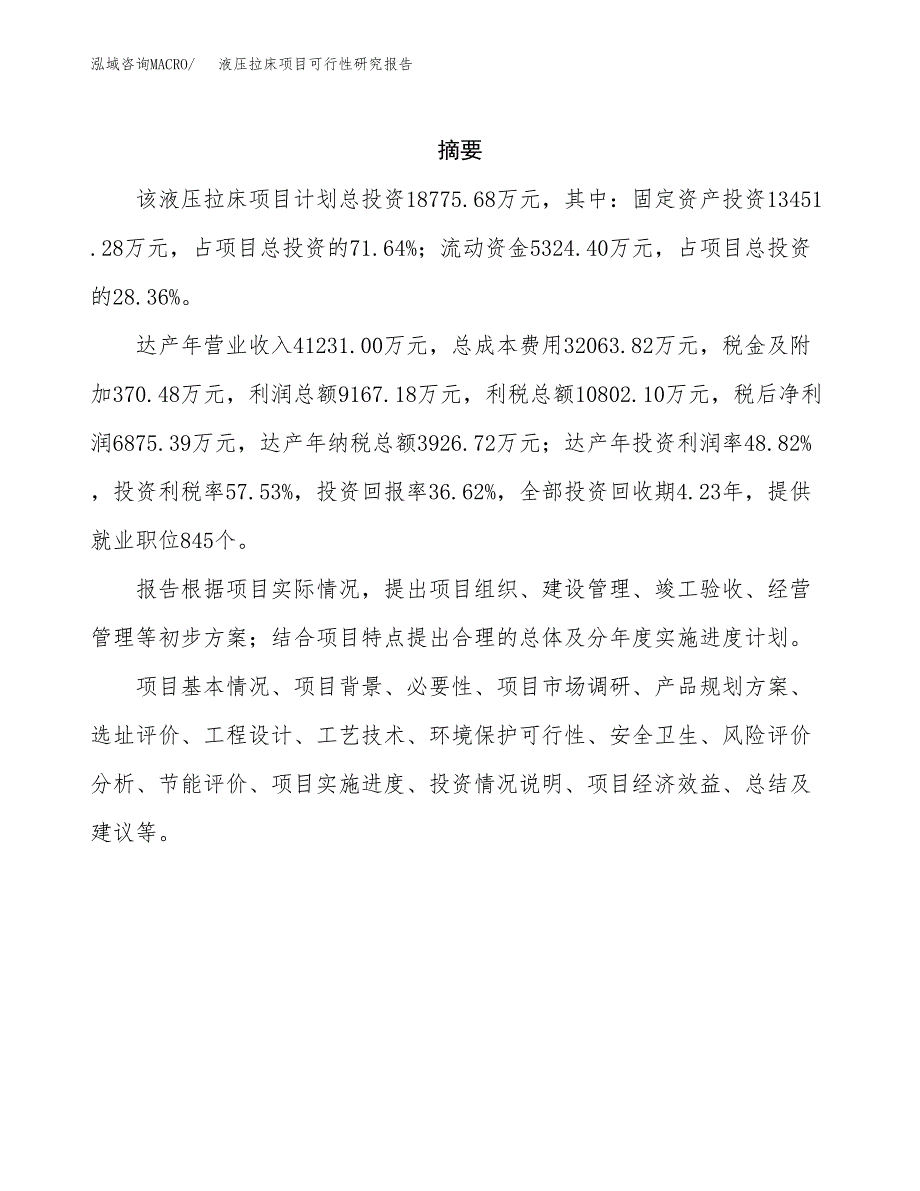 液压拉床项目可行性研究报告标准模板.docx_第2页