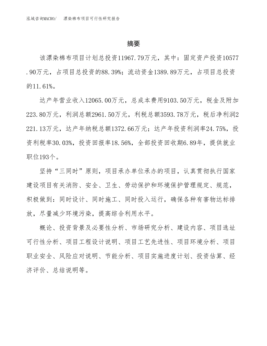 漂染棉布项目可行性研究报告标准模板.docx_第2页