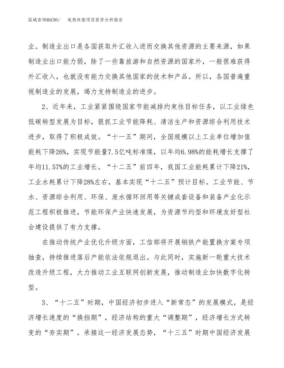 电热床垫项目投资分析报告（投融资报告）.docx_第5页