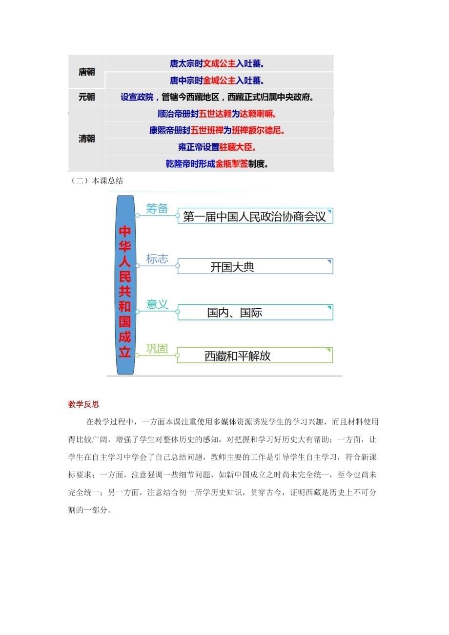 八年级历史下册第一单元 中华人民共和国的成立和巩固 第1课 中华人民共和国成立教学设计 新人教版_第5页