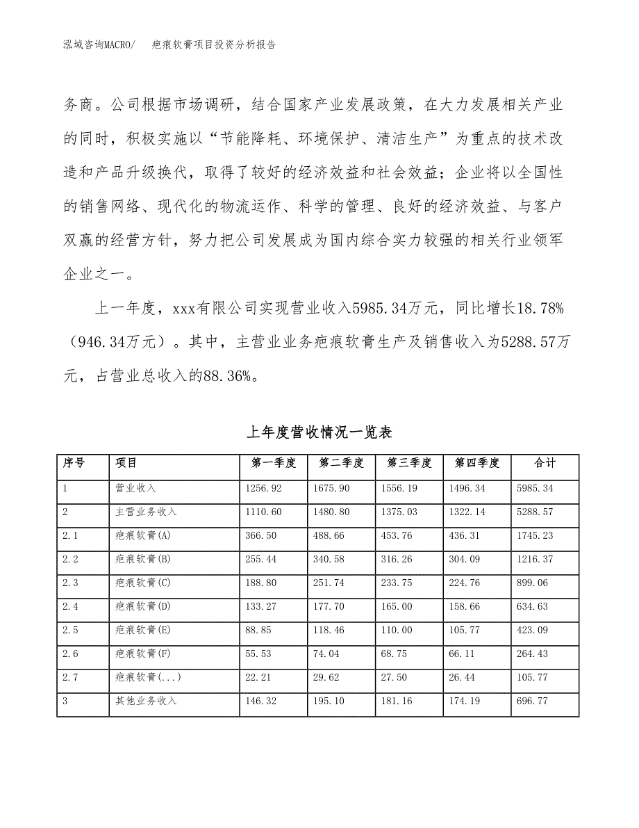 疤痕软膏项目投资分析报告（投融资报告）.docx_第2页