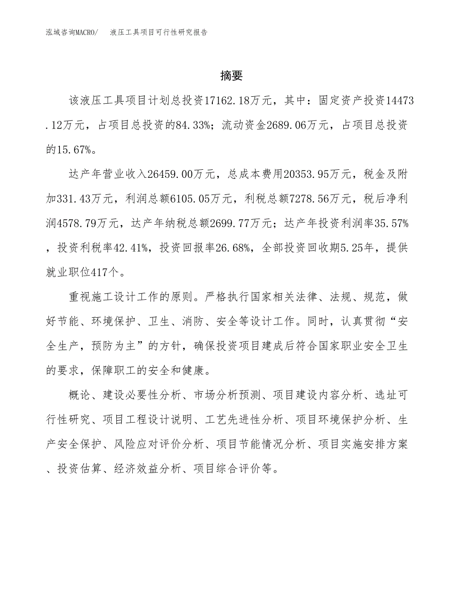 液压工具项目可行性研究报告标准模板.docx_第2页