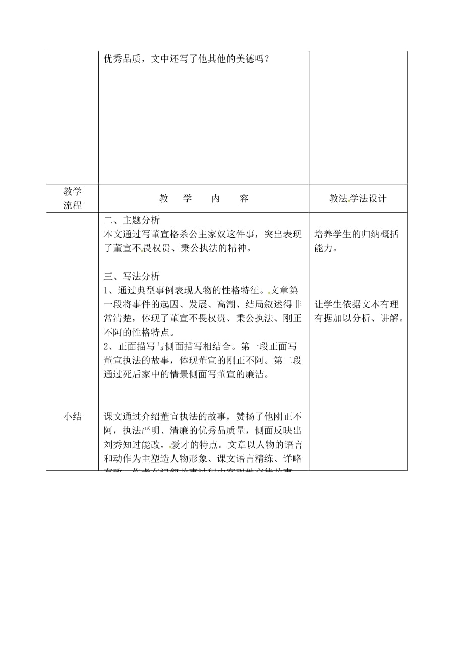 吉林省长春市九年级语文上册 第四单元 11 强项令教案2 长春版_第2页