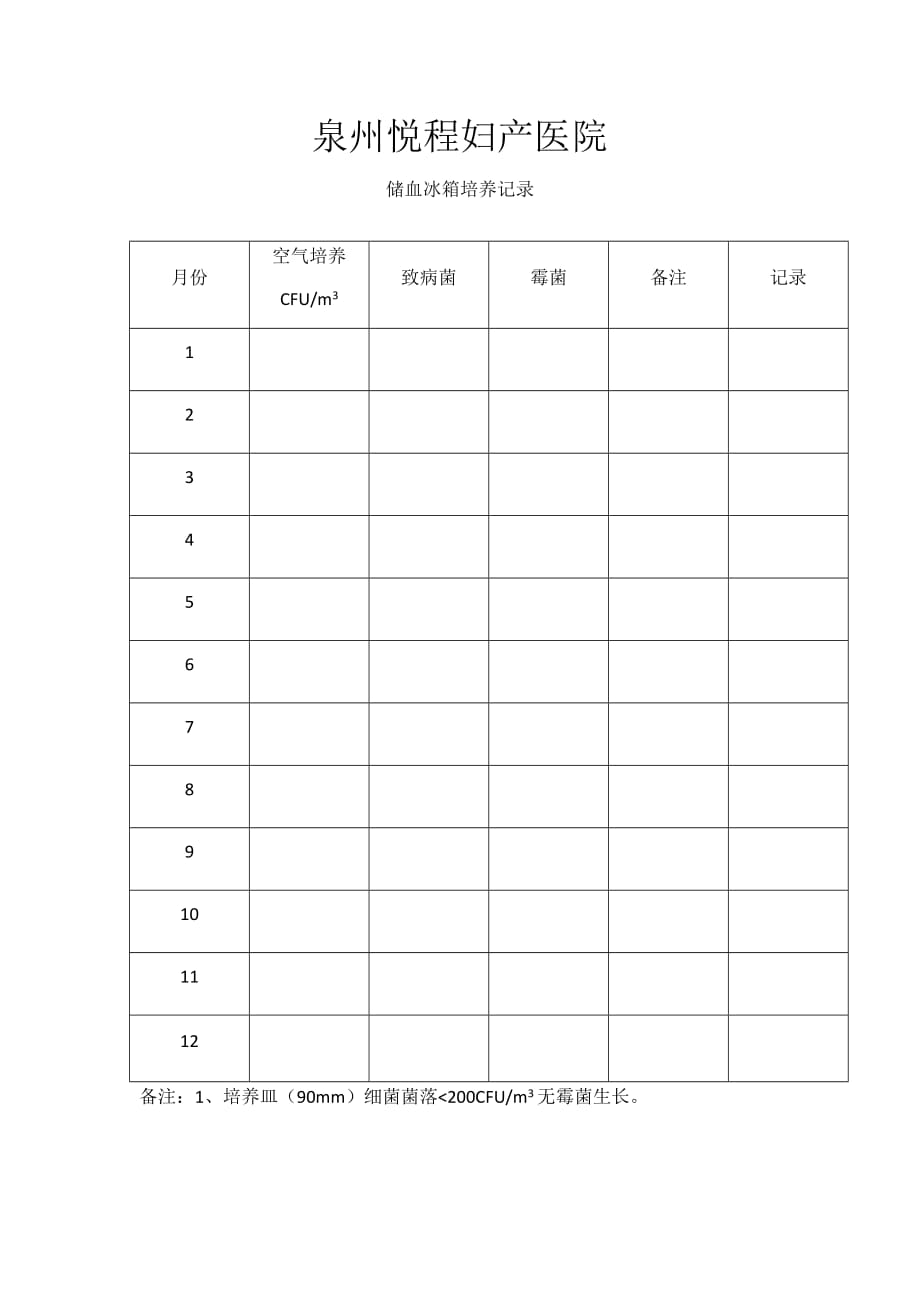 储血冰箱培养记录_第1页