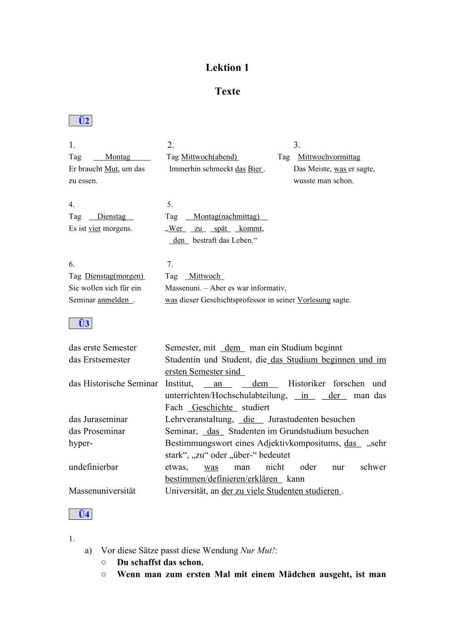 当代大学德语第三册课后习题答案_第1页
