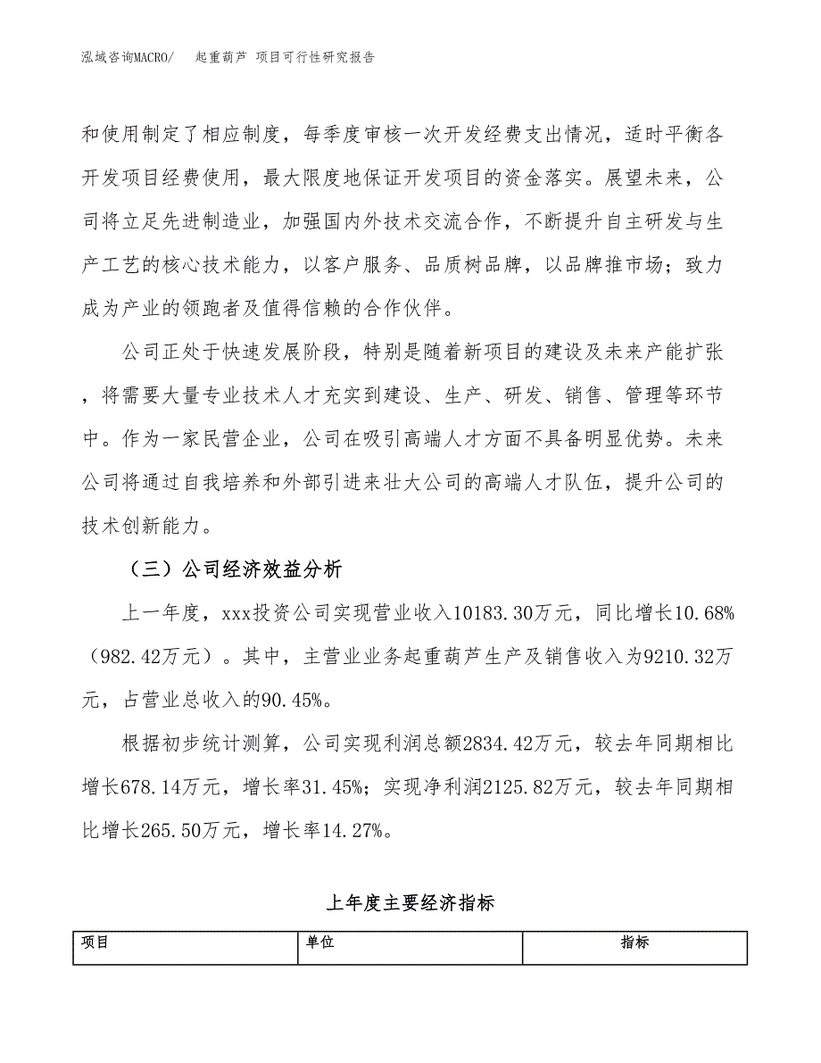 起重葫芦 项目可行性研究报告（总投资11000万元）（55亩）_第4页